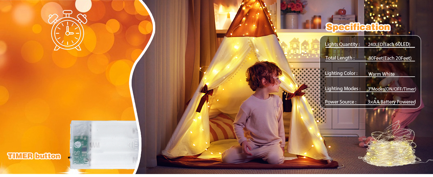 Fairy lights with timer