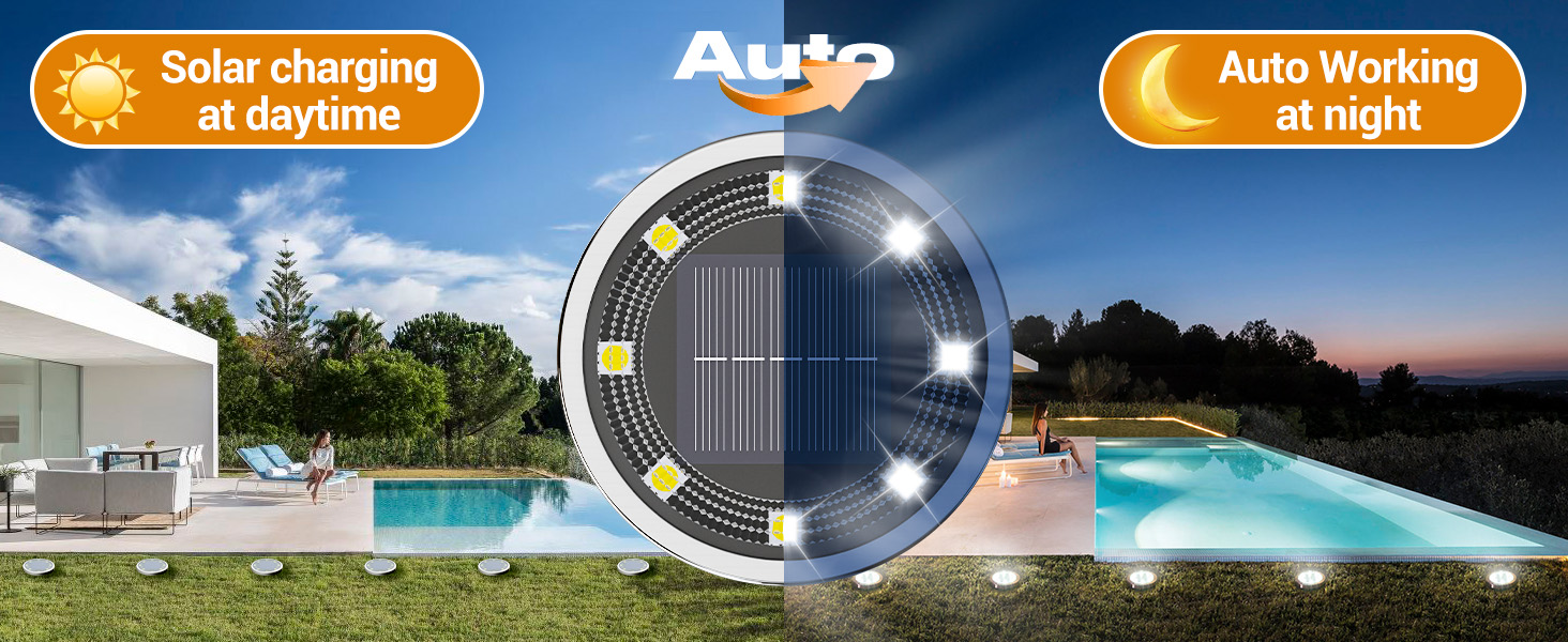 disc solar lights outdoor