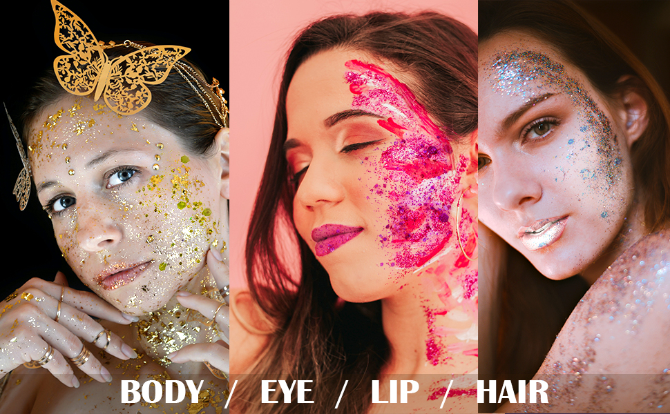 Multiple use on the face glitter