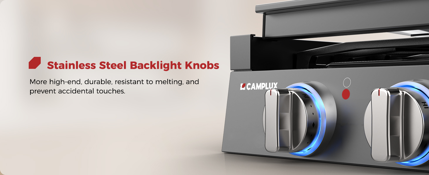 S/S Backlight Knobs for gas rangetop