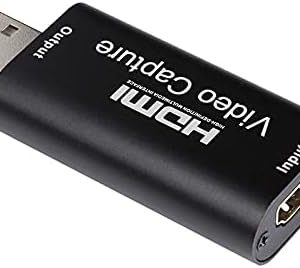 HDMI Video Capture Card, 4K HDMI to USB Capture Card Full HD 1080P 30fps, Record via DSLR, Camcorder, Action Cam for Gaming, Streaming TV, Recorder Live Streaming Video for Windows Mac OS