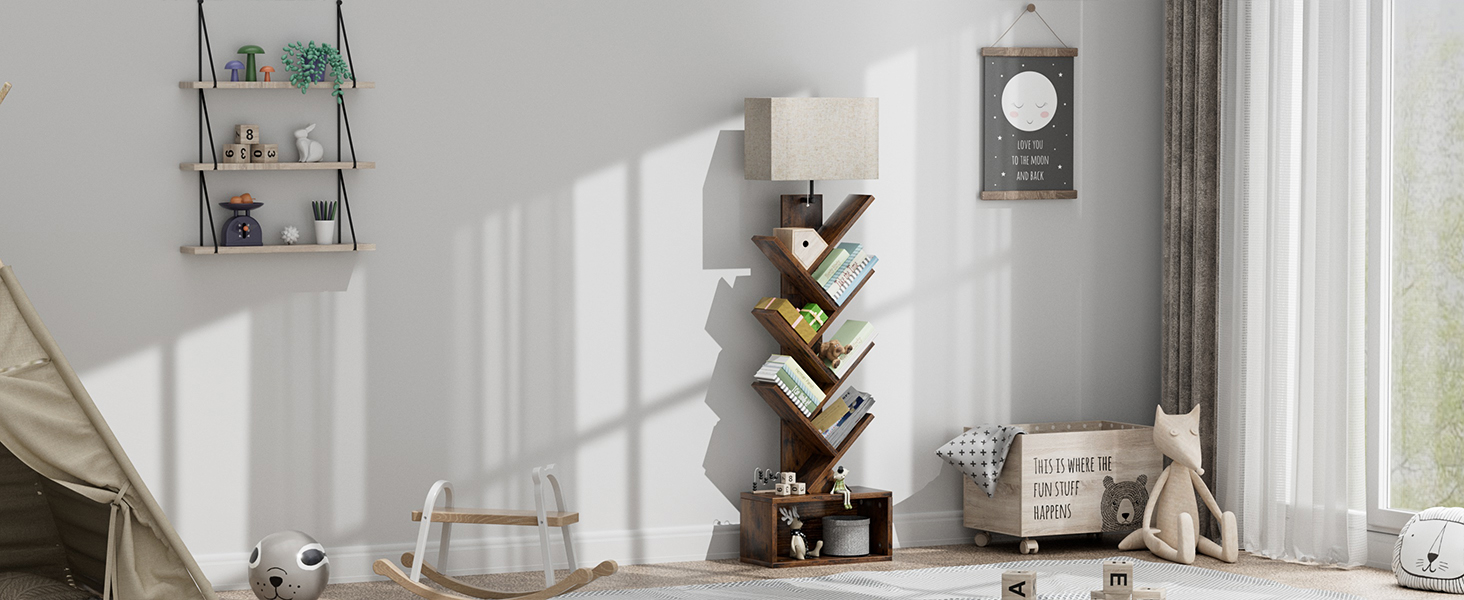 narrow rustic bookshelf