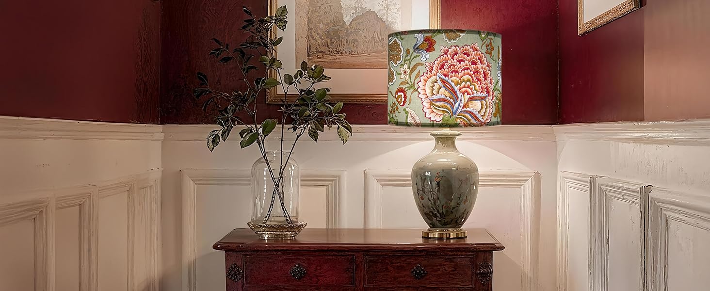 Floral Lampshades on Desk