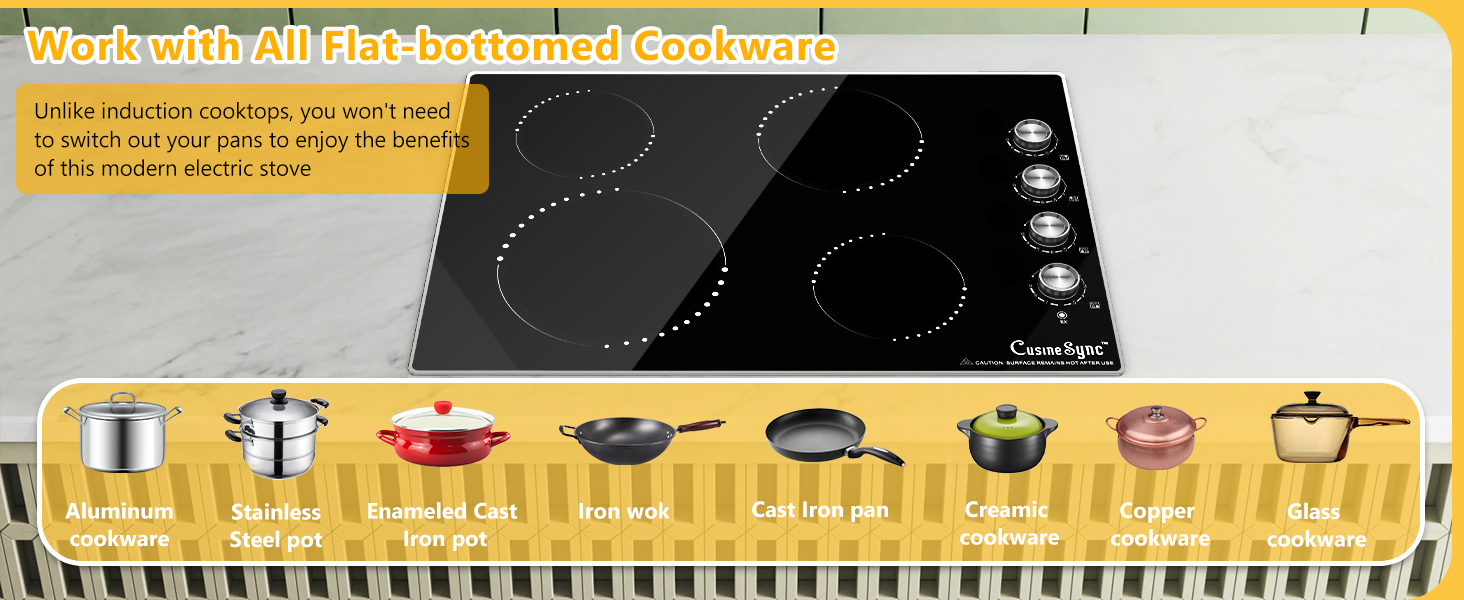 Work with All Flat-bottomed Cookware