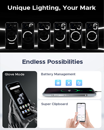 DOOGEE Blade GT Ultra 5G rugged smartphone LED Light Effect gaming smartphone cell phone android14