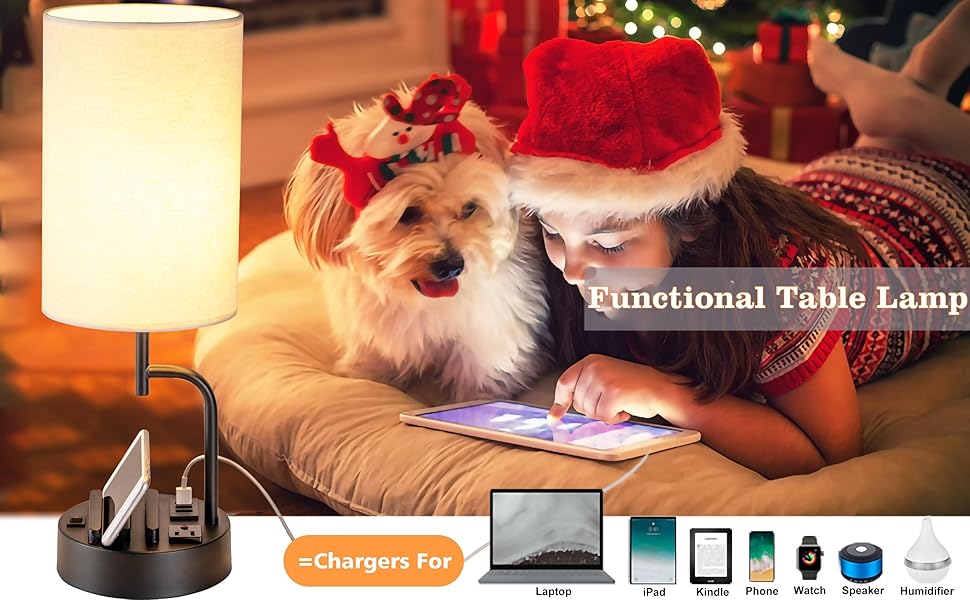 desk lamp table lamp bedside lamp nightstand lamp usb ports