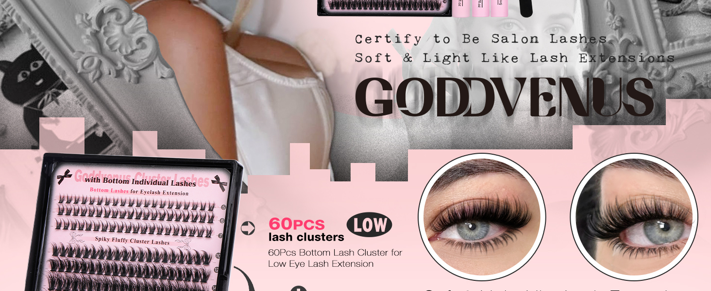 Goddvenus Lash Clusters Kit Wispy Lash Extension Kit 