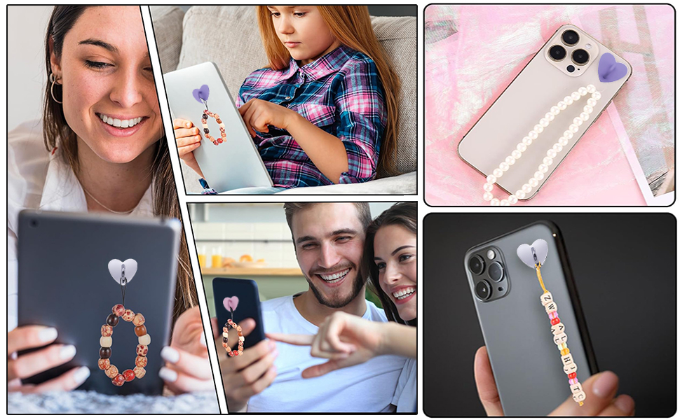 Metal Phone Finger Grip Hook,phone charm hook,heart shaped phone hook,diy phone charm kit