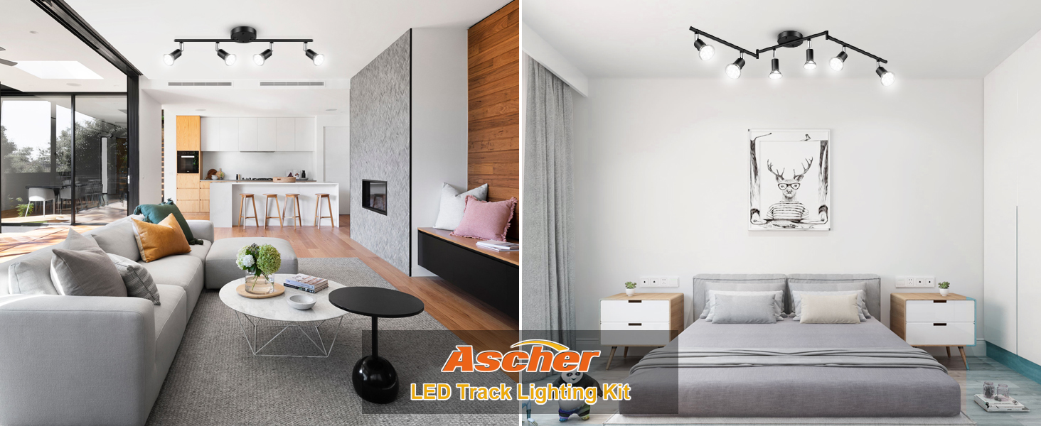 black LED track lighting kit