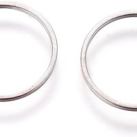 20Pcs Brass Round Linking Rings Platinum Geometric Open Bezel Charms Connectors for Dangle Beading Hoop Jewelry Making, 15x0.9mm - Image 2