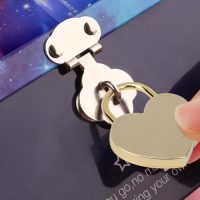 Heart Shaped Padlock, 1.8 x 2.3in Mini Metal Lock with Key for Luggage Handbag Diary Book Jewelry Box Storage Box Suitcase Handbag(Imitation Gold) - Image 3