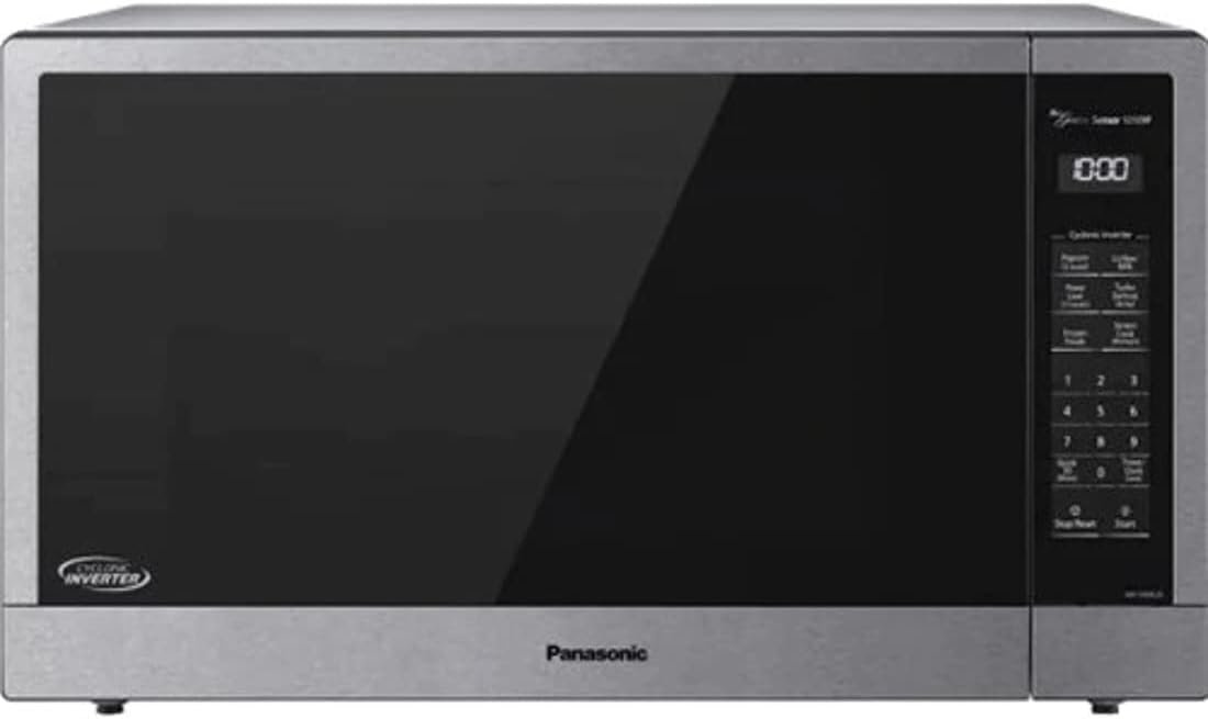 Panasonic NN-SN96JS 2.2 Cu. Ft. 1250W Cyclonic Wave Inverter Microwave with Turbo Defrost and Genius Sensor: Powerful and Versatile for All Your Cooking Needs (Renewed)
