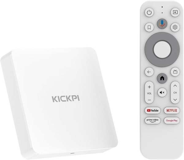 Android 11.0 TV Box, KP1 Google Certified TV Box(4K) 2GB RAM 32GB ROM with Voice Search- Support Chromecast and Dolby Audio, Bluetooth5.0 Smart Box 2024(White)