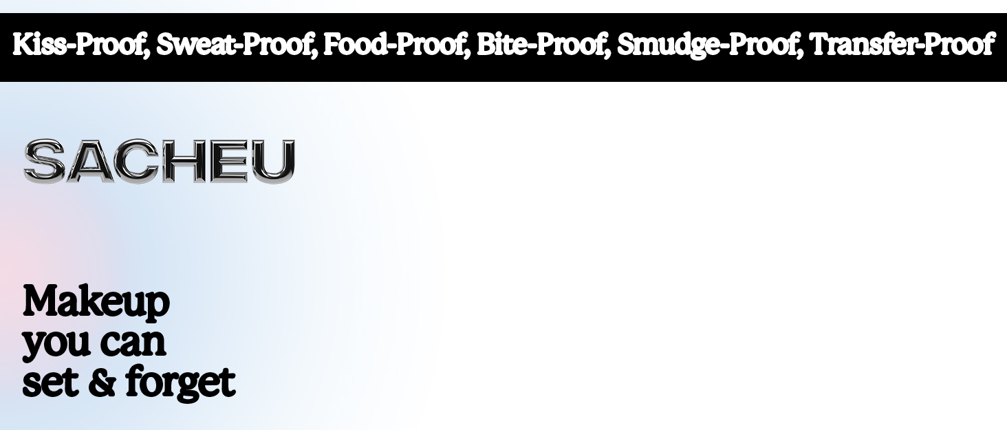 Kiss-proof, sweat-proof, food-proof, smudge-proof, transfer-proof