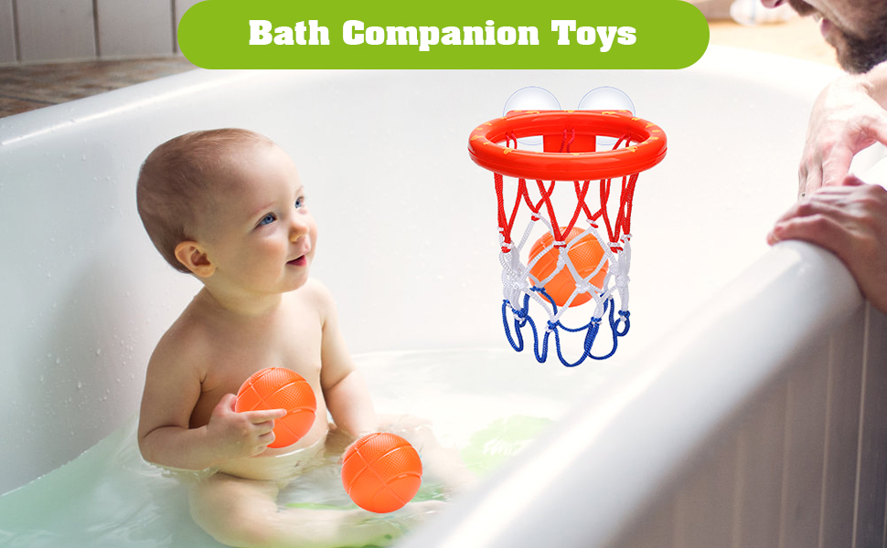 Bath Toys - Bathtub Basketball Hoop for Kids Toddlers