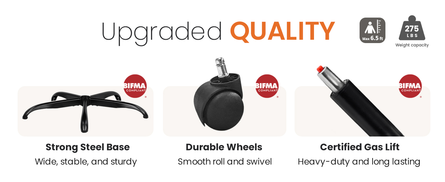 Wheels, strong steel base, swivel, heavy duty