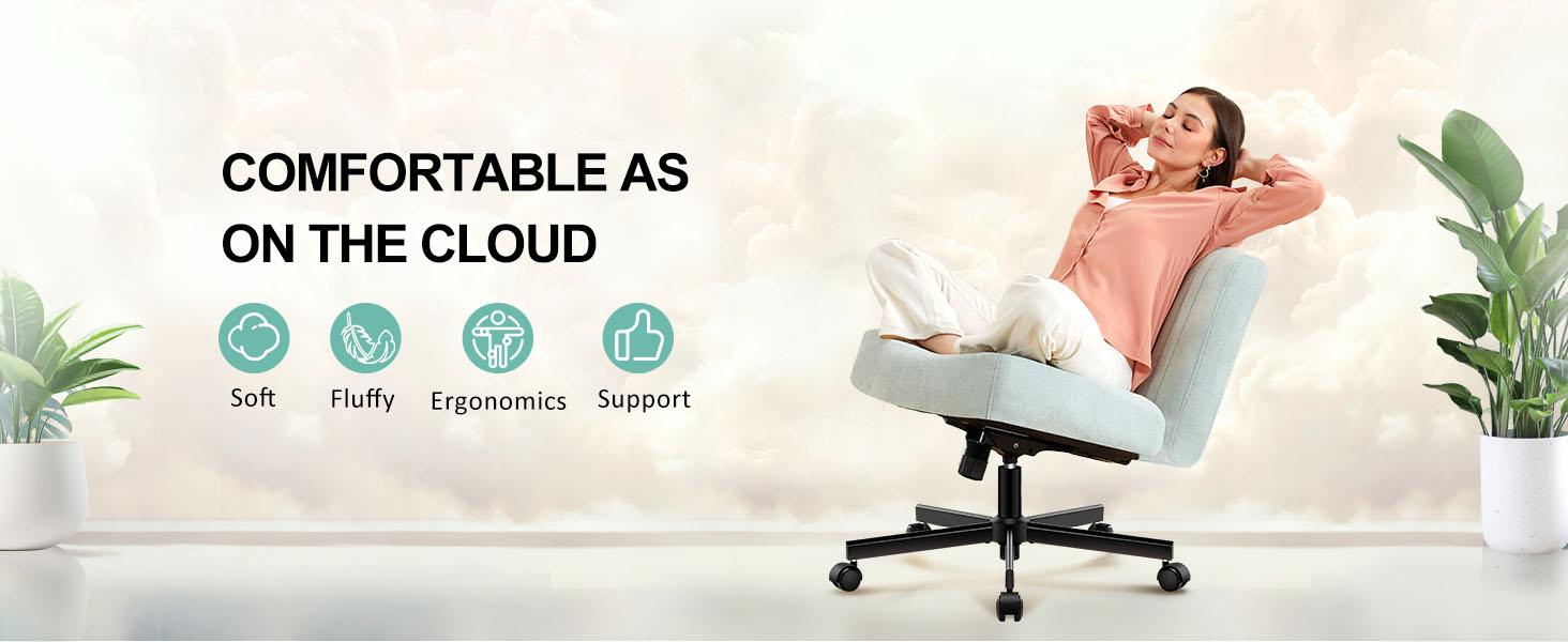 armless desk chair comfy