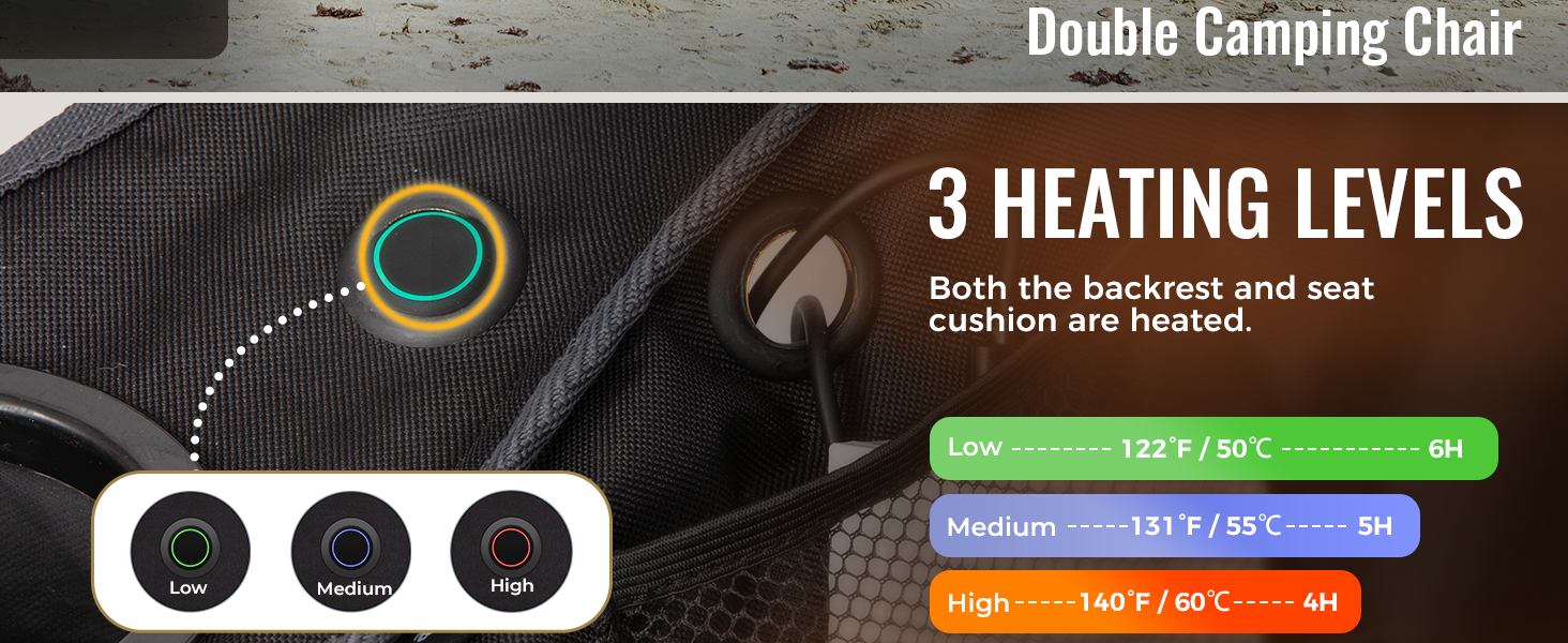 heated double camping chair