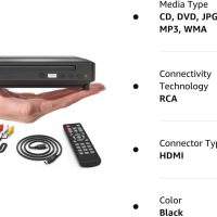 Ceihoit Mini HD DVD Player, CD Players for Home, DVD Players for TV, HDMI and RCA Cable Included, Up-Convert to HD 1080p, All Region, Breakpoint Memory, Built-in PAL/NTSC, USB 2.0 - Image 8