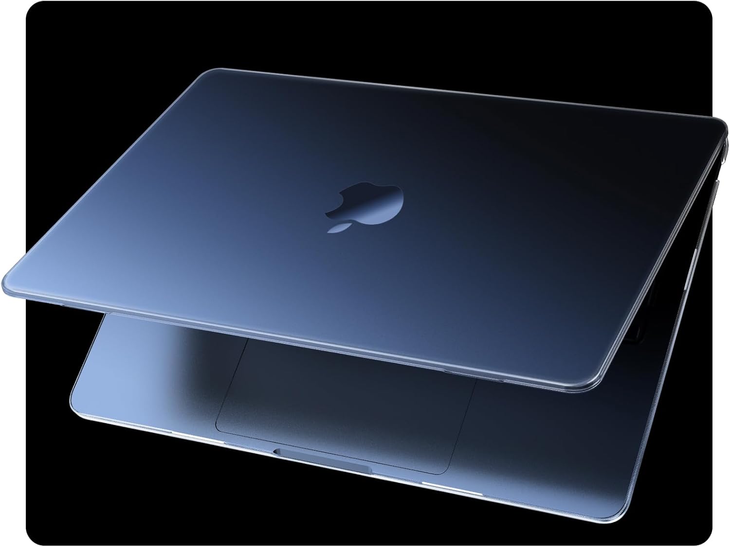 EooCoo Ultra Thin Armor Compatible with MacBook Air 13 inch Case M4 2025 2024-2022 M3 M2 A3240 A3113 A2681, 100% Match Midnight, Air 13.6″ Matte Protective Case with Keyboard Skin, Midnight Clear