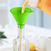Kitchen Funnel Set 2 Pack, Small and Large, Kitchen Gadgets Accessories Foldable Silicone Collapsible Funnels for Filling Water Bottle Liquid Transfer Food Grade(Green,Blue) - Image 6