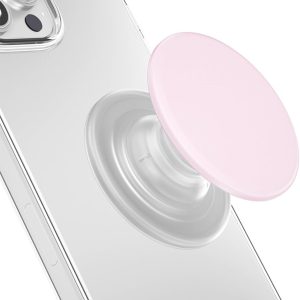Expandable and Collapsible Phone Grip Stand Holder, Compatible with Kindle, Smartphone Tablet Cell Phone Accessory, Transparent Pink
