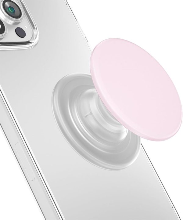Expandable and Collapsible Phone Grip Stand Holder, Compatible with Kindle, Smartphone Tablet Cell Phone Accessory, Transparent Pink