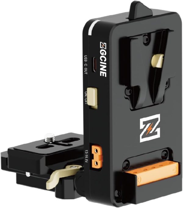 ZGCINE VM-VP4 V-Mount Battery Plate with Arca-Swiss Dual Quick Release Plate for Sony FX3, Canon EOS R5/R6/R7/R10, Panasonic LUMIX GH6/S5 II, a7S III/a7 IV and DSLR & Mirrorless Cameras