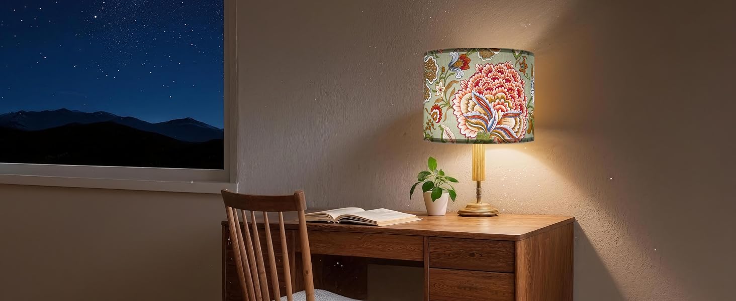 Floral Lampshades in Study Room
