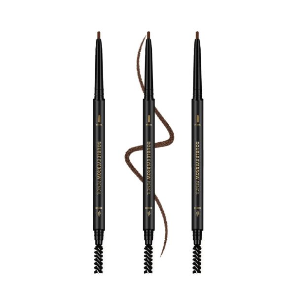 3 Pcs Waterproof Eyebrow Pencil Dark Brown, Premium Eye Brow Pencil Brn with Spoolie Brush, Longwearing for Perfect Brows, Professional, Precision, Defines, Universal Benefit Eyebrow Pencil, O'CHEAL