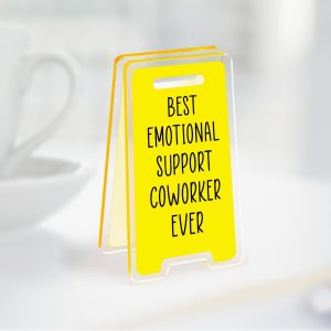 Funny Office Decor Desk Accessories Decorations, Best Emotional Support Coworker Ever Cool Gifts for Coworkers, Humor Joke Gift for Men Women Male Leader Boss Manager, Office Desk Sign Cubicle Decor