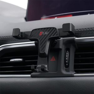 BEERTE Phone Holder fit for Mazda CX-5 2017-2025 Adjustable Air Vent Car Dashboard Cell Phone Mount Carbon Fiber Pattern Gravity Phone Mount fit for Any inches Smartphone