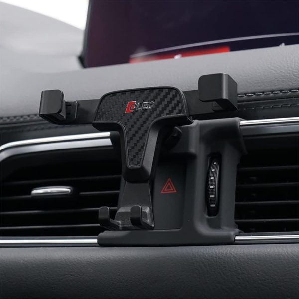 BEERTE Phone Holder fit for Mazda CX-5 2017-2025 Adjustable Air Vent Car Dashboard Cell Phone Mount Carbon Fiber Pattern Gravity Phone Mount fit for Any inches Smartphone