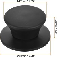 Universal Pot Lid Top Replacement Knob, Heat Resistant Silicone Pan Lid Holding Handles Knob Grips for Kitchen Cookware Lid Cover, Black - Image 2
