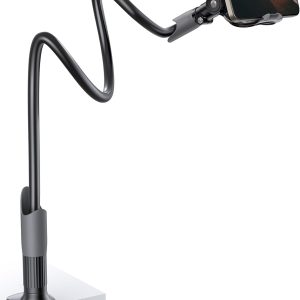 Lamicall Gooseneck Phone Holder for Bed - Cell Phone Mount Clamp Clip, Flexible Long Arm, Overhead Mount for Desk Headboard Bedside, for iPhone 16 Pro Max, 15 Pro Max, 14 Plus, 13 Mini & 4-7" Phone