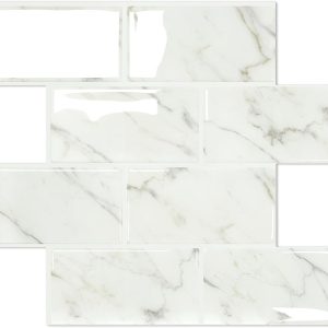 STICKGOO 10-Sheet Subway Tile Peel and Stick Backsplash, Self Adhesive Vinyl Wall Tiles, Stick on Backsplash for Kitchen and Bathroom(Thicker Design)