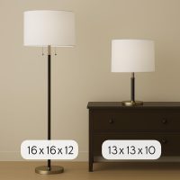 Linen Drum Lamp Shade - Heather White - 13" x 13" x 10" - Easy Installation & Versatile Home Decor | Round Shade for Table & Desk Lamps - ASSEMBLY REQUIRED - Image 4