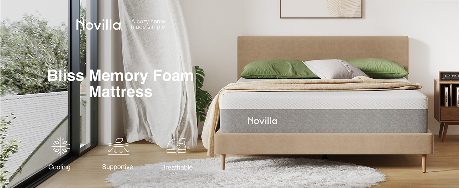 mattress, Novilla mattress, memory foam mattress, mattress in a box, 12 inch mattress
