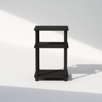 Furinno Just 3-Tier Turn-N-Tube Open Storage Nightstand, 1-Pack, Plastic Poles, Americano/Black - Image 7
