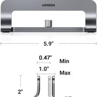 UGREEN Vertical Laptop Stand Holder for Desk Compatible with MacBook Pro, MacBook Air Stand Vertical Aluminum Adjustable for Up to 17.3 Inch Gaming Laptop, Gray - Image 7