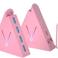 4-Port USB 3.0 Hub, FlyingVHUB Vertical Data USB Hub with 2 ft Extended Cable, for Mac, PC, Xbox One, PS4, PS5, iMac, Surface Pro, XPS, Laptop, Desktop, Flash Drive, Mobile HDD(Pink) - Image 9