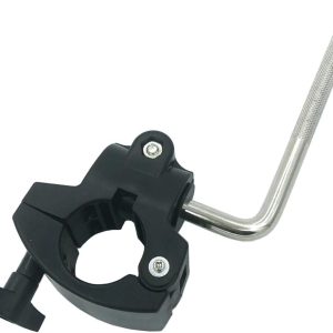 Drum Rack Mounting Clamp with Electronic V-Drum Pad Mount Rod, 10mm Percussion Tom Drum Mount Arm with 36mm Drum Pipe Clamp, Drum Rack Tube Clip Holder Bracket for Electronic Drum Kit