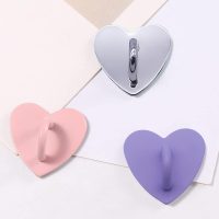 12 Pcs Metal Phone Finger Grip Hook Adhesive Heart Shaped Phone Charm Hook Smartphones Accessories Charm Loop Stand Keychain Ring Smartphones Holder Heart Pad Ring for DIY Hanging Supplies (Pink) - Image 8