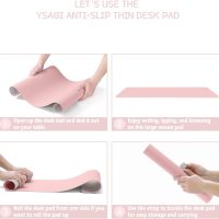 YSAGi Non-Slip Leather Desk Pad, Waterproof Laptop Computer Desk Keyboard Mat, Table Protector Blotter Mat, Large Mouse Pad for Office/Work/Home/Decor(Pink, 23.6" x 13.7") - Image 7