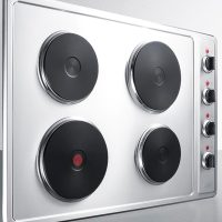 Summit CSD4B300 30” Wide 230V 4-Burner Solid Disk Cooktop, Total 5500W, Durable Cast-Iron, Stainless-Steel Surface, Indicator Light, Push to Turn Knob, ADA Compliant (30-Inch) - Image 3
