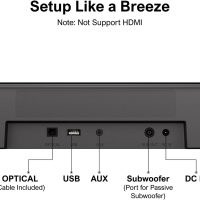 ULTIMEA 5.1 Sound Bar with Virtual Surround Sound System for TV, Sound Bar for Smart TV with 2 Surround Speakers for Home Theater, App Control, Wired Subwoofer, Peak Power 250W, Opt/AUX/BT, Aura A30 - Image 6