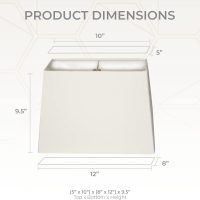 Royal Designs, Inc. Rectangle Hardback Lamp Shade, HB-613-12WH, White, (5 x 10) x (8 x 12) x 9.5 - Image 2