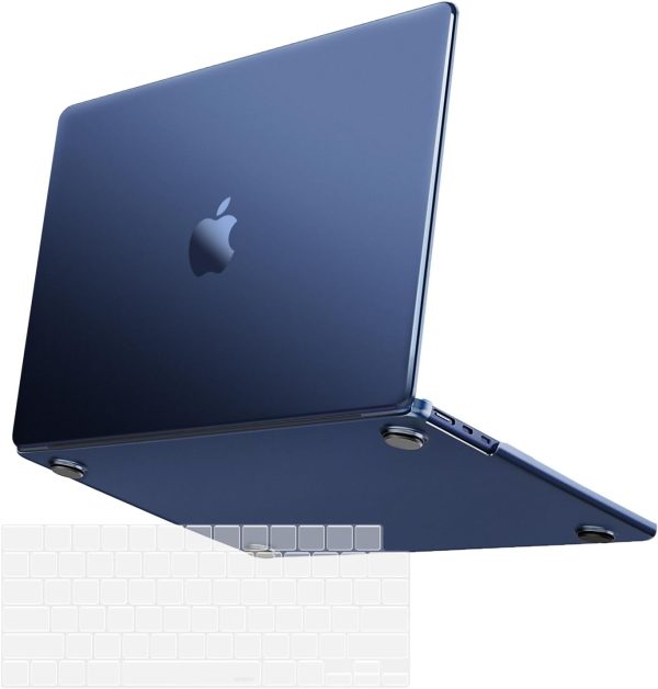 MOSISO Compatible with MacBook Air 13 inch Case 2025 2024 2023 2022 M4 A3240 M3 A3113 M2 A2681,Ultra-Thin Natural Original Color Hard Case&Keyboard Skin for MacBook Air 13.6 inch Case, Midnight Clear