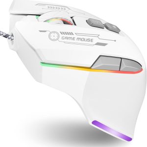 Gaming Mouse, Wired Gaming Mouse with RGB Backlit, 7200DPI Adjustable, PC Gaming Mice with 7 rogrammable Macro Buttonsg, Ergonomic Mouse Gamer for PC, Desktop, Mac，Laptop, Chromebook.