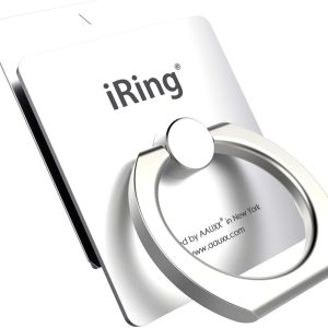 iRing Link, Made in Korea, Wireless Charging Friendly Phone Holder - Cell Phone Ring Grip Finger Holder and Stand Compatible with iPhone, Galaxy, and Other Smartphones(Silver)